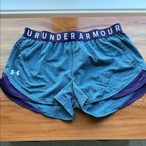 Under Armour Women's Athletic Shorts in Blue and Purple